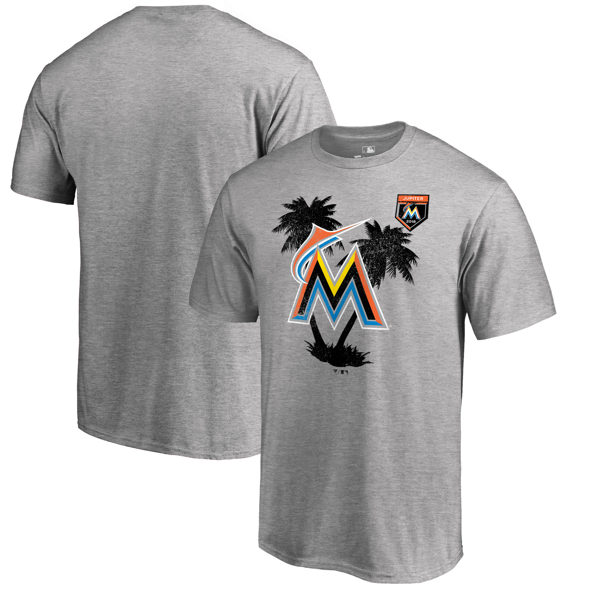 Men's Miami Marlins Fanatics Branded 2018 MLB Spring Training Vintage T-Shirt ?C Heather Gray